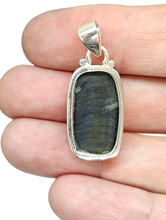 Load image into Gallery viewer, Rainbow Obsidian Pendant, Sterling Silver, Rectangle Shaped, Volcanic Gemstone - GemzAustralia
