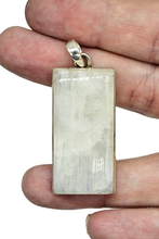 Load image into Gallery viewer, Rainbow Moonstone Pendant, Large Rectangle Shape, Sterling Silver, Goddess Gem - GemzAustralia