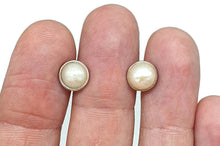 Load image into Gallery viewer, Freshwater Pearl Studs, Sterling Silver, Bridal Earrings, June Birthstone, White Pearl Earrings - GemzAustralia 