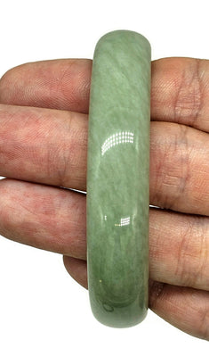 Solid Jade Bangle, 60mm Diameter, Green Nephrite Jade, Protection Gem, Lucky Gem - GemzAustralia 