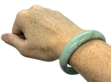 Load image into Gallery viewer, Solid Jade Bangle, 58mm Diameter, Green Nephrite Jade, Protection Gem, Lucky Gemstone, - GemzAustralia