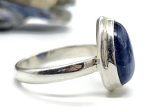 Load image into Gallery viewer, Pear Kyanite Ring, Size R, Sterling Silver, Gemstone for Negotiations & Communication - GemzAustralia