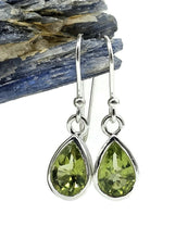 Load image into Gallery viewer, Peridot Earrings, August Birthstone, Sterling Silver, Pear Shaped, Genuine Gemstones - GemzAustralia