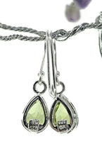 Load image into Gallery viewer, Peridot Earrings, August Birthstone, Sterling Silver, Pear Shaped, Genuine Gemstones - GemzAustralia