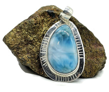 Load image into Gallery viewer, Blue and White Larimar Pendant, Water & Fire Gemstone, Dolphin Stone, Stone of Atlantis - GemzAustralia