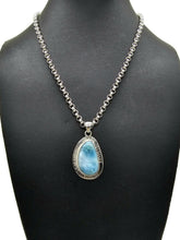 Load image into Gallery viewer, Blue and White Larimar Pendant, Water & Fire Gemstone, Dolphin Stone, Stone of Atlantis - GemzAustralia