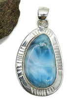 Load image into Gallery viewer, Blue and White Larimar Pendant, Water & Fire Gemstone, Dolphin Stone, Stone of Atlantis - GemzAustralia