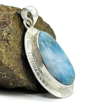 Load image into Gallery viewer, Blue and White Larimar Pendant, Water & Fire Gemstone, Dolphin Stone, Stone of Atlantis - GemzAustralia