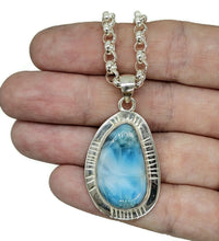 Load image into Gallery viewer, Blue and White Larimar Pendant, Water & Fire Gemstone, Dolphin Stone, Stone of Atlantis - GemzAustralia