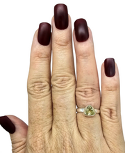 Load image into Gallery viewer, Trillion Faceted Lemon Quartz Ring, 925 Sterling Silver, Size 6, Solitaire Ring, Mental Clarity, Confidence Stone