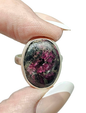 Load image into Gallery viewer, Eudialyte Ring, size M, Sterling Silver, Stone of the Heartland, Balances emotions, Unconditional Love, Water / Earth - GemzAustralia