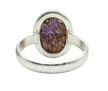 Load image into Gallery viewer, Oval Super Seven ring, Cacoxenite Stone, Melody Stone Ring, Size R, Sterling Silver, Opens all senses, Wellness Stone - GemzAustralia