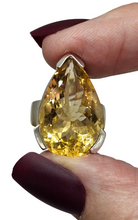 Load image into Gallery viewer, AAA Citrine Ring, Sterling Silver, Size M, Pear Faceted, 18 carats, November Birthstone, Money Stone, Success Gemstone, Abundance Gem