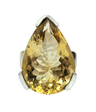 Load image into Gallery viewer, AAA Citrine Ring, Sterling Silver, Size M, Pear Faceted, 18 carats, November Birthstone, Money Stone, Success Gemstone, Abundance Gem