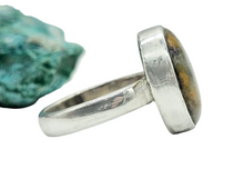 Load image into Gallery viewer, Bumblebee Jasper ring, Size O, Sterling Silver, Round Shaped, Eclipse Jasper, Bright Yellow, Orange & Black Gemstone - GemzAustralia