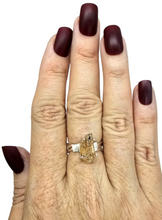 Load image into Gallery viewer, Imperial Topaz Ring, Size 7 3/4, Sterling Silver, Raw Gem, Filigree Band, Manifestation Stone, Solar Plexus Chakra, Rare Variety of Topaz
