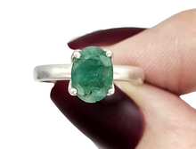 Load image into Gallery viewer, Genuine Emerald Ring, May Birthstone, Size O, Sterling Silver, Natural Gemstone, Inspiration Stone, Action Stone - GemzAustralia