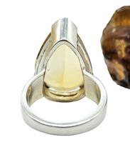 Load image into Gallery viewer, AAA Citrine Ring, Sterling Silver, Size M, Pear Faceted, 18 carats, November Birthstone, Money Stone, Success Gemstone, Abundance Gem