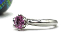 Load image into Gallery viewer, Pink Sapphire Ring, size 8.5, Solitaire Ring, 925 Sterling Silver, Prong Setting - GemzAustralia 