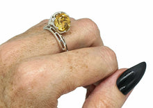 Load image into Gallery viewer, Citrine Ring, Size 8.5, Sterling Silver, Angel&#39;s Trumpet Design, Artisan Ring - GemzAustralia 