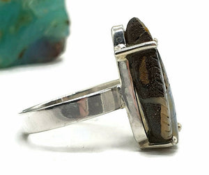 Boulder Opal Ring, Size 6.5, Carved Opal, Solid Opal, Australian Opal, Sterling Silver - GemzAustralia 