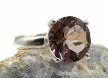 Load image into Gallery viewer, Ametrine Ring, Size 11, Sterling Silver, Round Faceted, Solitaire Ring - GemzAustralia 