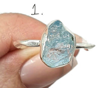 Load image into Gallery viewer, Raw Aquamarine Ring, 4 sizes, Sterling Silver, Rough Gemstone, Raw Aquamarine - GemzAustralia 