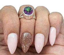 Load image into Gallery viewer, Mystic Topaz Ring, 2 Sizes, Sterling Silver, Oval Shaped, Purple / Green Gem - GemzAustralia