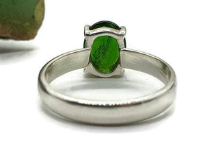 Chrome Diopside Ring, Size 7.25, Siberian Emerald, Sterling Silver, Faceted - GemzAustralia 