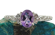 Load image into Gallery viewer, Amethyst Ring, size 9, Sterling Silver, Infinity Ring - GemzAustralia