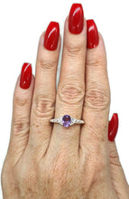 Load image into Gallery viewer, Amethyst Ring, size 9, Sterling Silver, Infinity Ring - GemzAustralia
