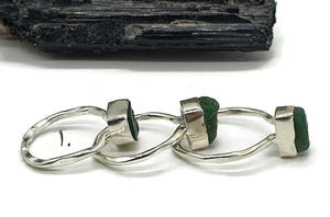Raw Green Onyx Ring, Size 7.75, Sterling Silver, Rough Gemstone - GemzAustralia 