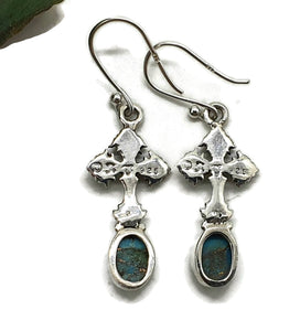 Turquoise Cross Earrings, Sterling Silver - GemzAustralia 