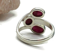 Load image into Gallery viewer, Ruby Ring, Size 7, Sterling Silver, Three Stone Ring, July Birthstone - GemzAustralia 