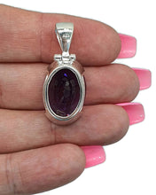 Load image into Gallery viewer, Amethyst Pendant, 17 carats, Oval Shaped, Sterling Silver - GemzAustralia 