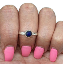 Load image into Gallery viewer, Lapis Lazuli Ring, Size 8, Sterling Silver, Round Shaped - GemzAustralia 