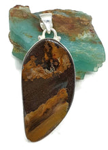 Load image into Gallery viewer, Queensland Boulder Opal Pendant, Solid Opal, Australian Opal, Sterling Silver - GemzAustralia 