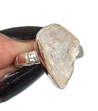 Load image into Gallery viewer, Raw Kunzite Ring, Size 7, Sterling Silver, Rough Kunzite Gemstone - GemzAustralia 