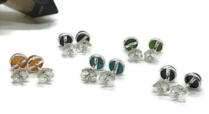 Gemstone Stud Earrings, 1.5 carats, Round Shaped, Sterling Silver - GemzAustralia 