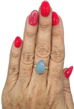 Load image into Gallery viewer, Rose Cut Aquamarine Ring, Size 9, Sterling Silver, March Birthstone - GemzAustralia 