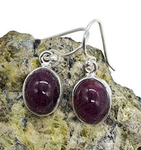 Load image into Gallery viewer, Ruby Earrings, Sterling Silver, July Birthstone, 14 carats, Oval Shaped, Energy Stone - GemzAustralia 