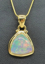 Load image into Gallery viewer, Solid Ethiopian Opal Pendant, Sterling Silver, 18K Gold Plated, October Birthstone - GemzAustralia 