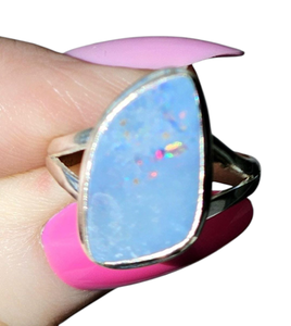 Opulent Opal Ring, Size O, October Birthstone, Australian Opal, Good Luck Stone