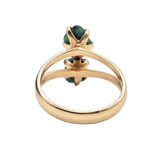 Load image into Gallery viewer, Rough Emerald Ring, May Birthstone, Size O 1/2, Rose Gold Plated Sterling Silver