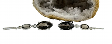 Load image into Gallery viewer, Dangly Smoky Quartz Earrings, Double drops, Sterling Silver, Caramel Brown, Grounding