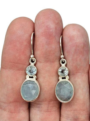 Aquamarine & Blue Topaz Earrings, March and December Birthstones, Sterling Silver