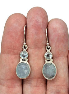 Aquamarine & Blue Topaz Earrings, March and December Birthstones, Sterling Silver