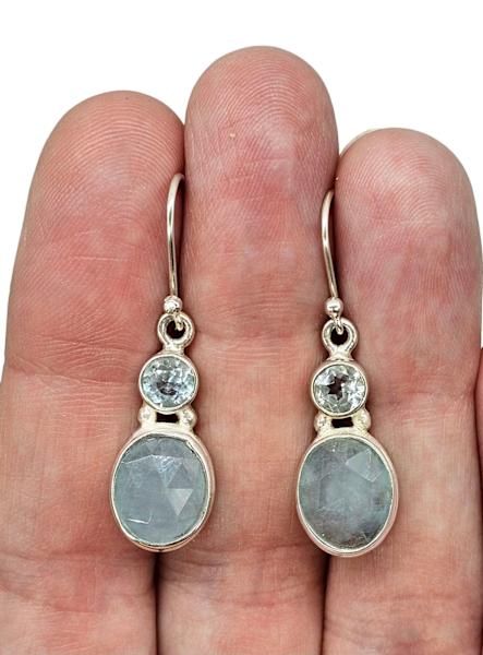Aquamarine & Blue Topaz Earrings, March and December Birthstones, Sterling Silver