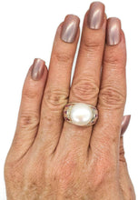 Load image into Gallery viewer, Mabe Pearl &amp; Ruby Ring, 925 Sterling Silver, June / July Birthstones, Size 8 - GemzAustralia 