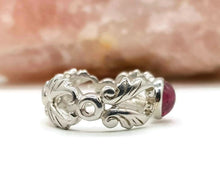 Load image into Gallery viewer, Pink Tourmaline Ring, 925 Sterling Silver, size 7.5, Cabochon Gemstone, Heart Chakra - GemzAustralia 
